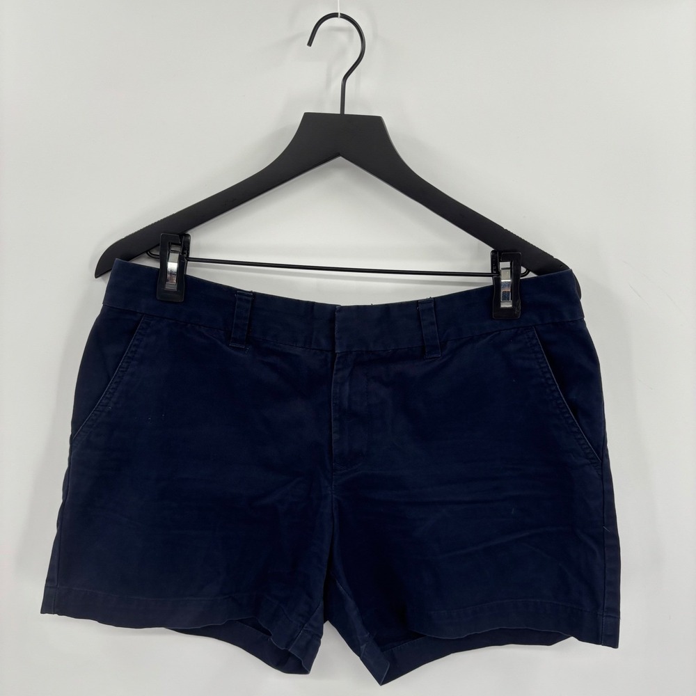 Tommy Hilfiger Chino Shorts Womens 10 Navy Blue Cotton Preppy Vacation Casual